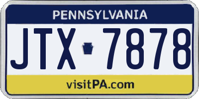 PA license plate JTX7878