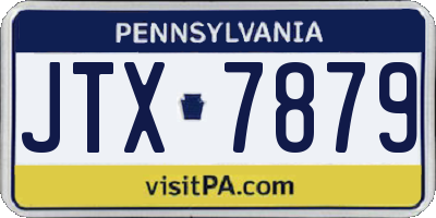 PA license plate JTX7879