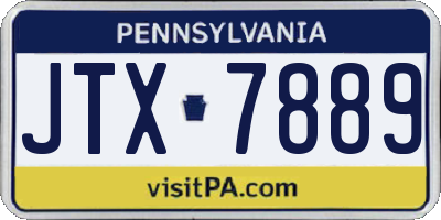 PA license plate JTX7889