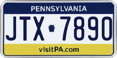 PA license plate JTX7890