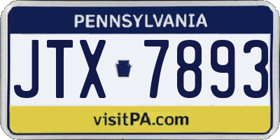 PA license plate JTX7893