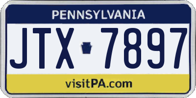 PA license plate JTX7897