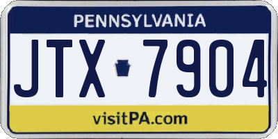 PA license plate JTX7904