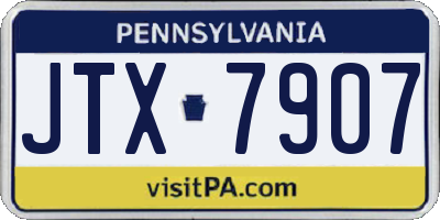 PA license plate JTX7907