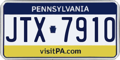 PA license plate JTX7910