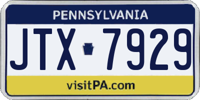 PA license plate JTX7929