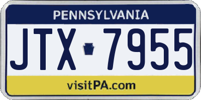PA license plate JTX7955