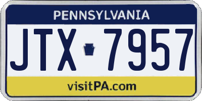 PA license plate JTX7957