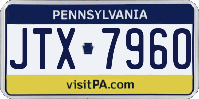PA license plate JTX7960