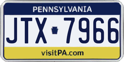 PA license plate JTX7966