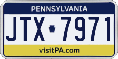 PA license plate JTX7971