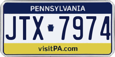 PA license plate JTX7974