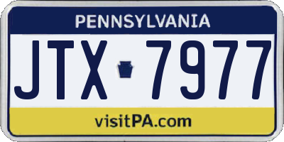PA license plate JTX7977