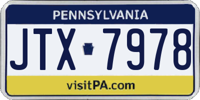 PA license plate JTX7978