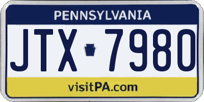 PA license plate JTX7980