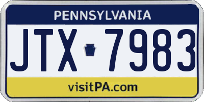 PA license plate JTX7983