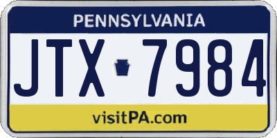 PA license plate JTX7984