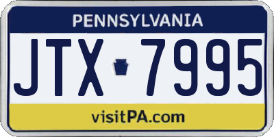 PA license plate JTX7995