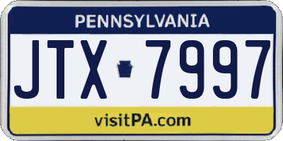 PA license plate JTX7997