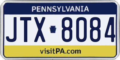PA license plate JTX8084