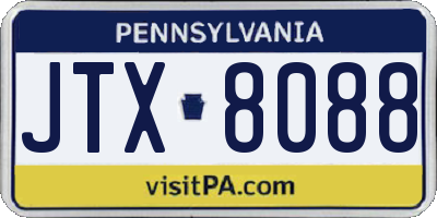 PA license plate JTX8088