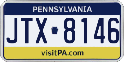 PA license plate JTX8146