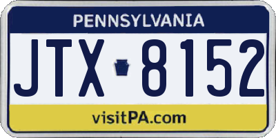 PA license plate JTX8152