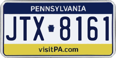 PA license plate JTX8161