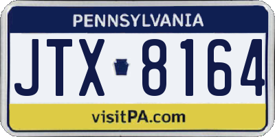 PA license plate JTX8164