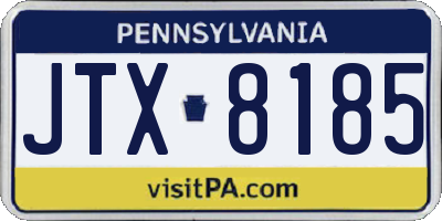PA license plate JTX8185