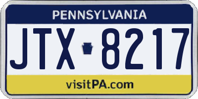 PA license plate JTX8217