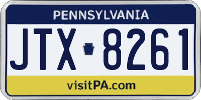 PA license plate JTX8261