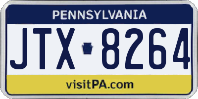 PA license plate JTX8264