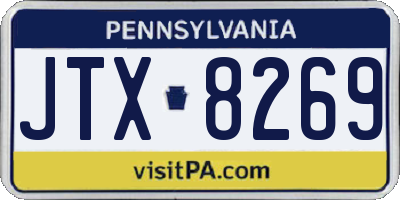 PA license plate JTX8269