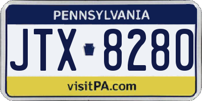 PA license plate JTX8280