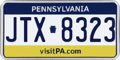 PA license plate JTX8323