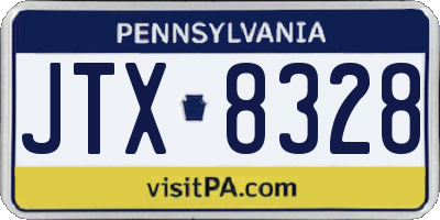 PA license plate JTX8328