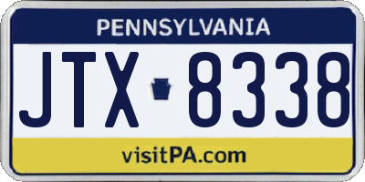 PA license plate JTX8338