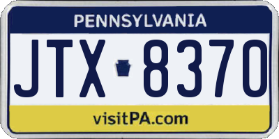 PA license plate JTX8370