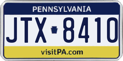 PA license plate JTX8410