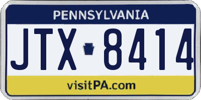PA license plate JTX8414