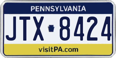 PA license plate JTX8424