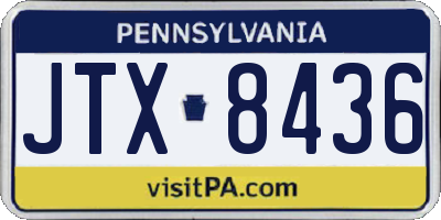 PA license plate JTX8436