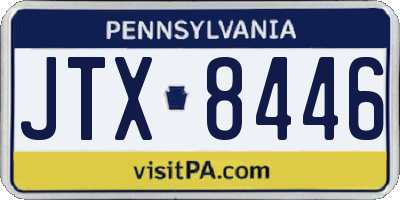 PA license plate JTX8446