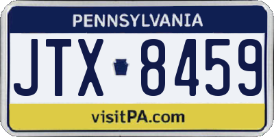PA license plate JTX8459