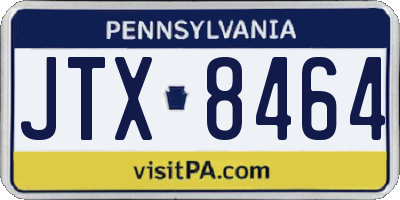 PA license plate JTX8464