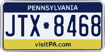 PA license plate JTX8468