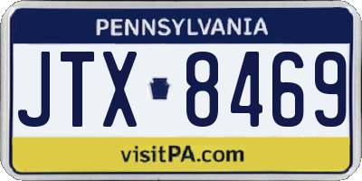 PA license plate JTX8469