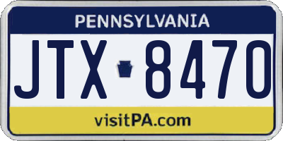 PA license plate JTX8470