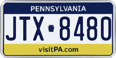 PA license plate JTX8480